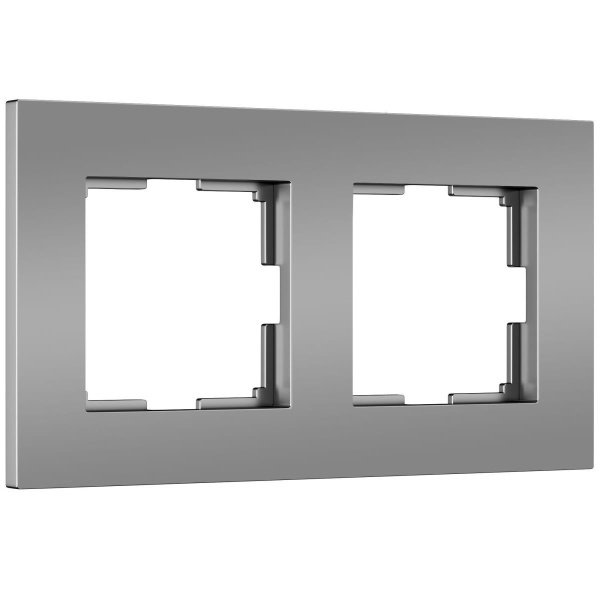 Рамка Werkel Slab на 2 поста серебро матовый W0022965 4690389193415