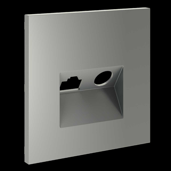 Накладка для розетки TV+RJ45 кат. 6, S70 (сталь) Voltum VLS002705