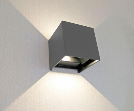 08585,16(3000K) Светильник КУБ темно-серый w10x10 h10 Led 6w (3000K) IP65