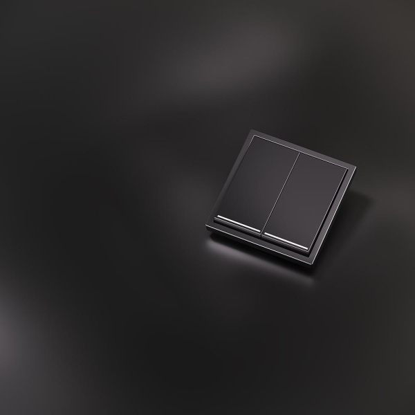 Клавиши для выключателя/переключателя двухклавишного с подсветкой, S70 Metal (антрацит) Voltum VLSM000412