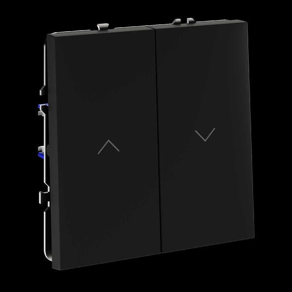 Выключатель встраиваемый Voltum S70 для жалюзи 10А черный матовый VLS020708