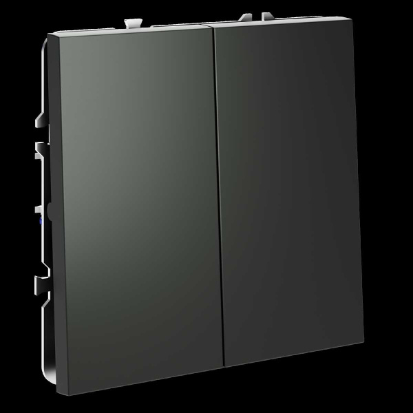 Перекрестный переключатель встраиваемый S70 двухклавишный 10А (титан) Voltum VLS020506