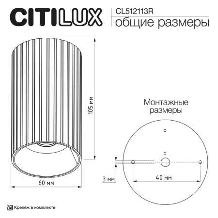Потолочный светильник Citilux Axel CL512113R
