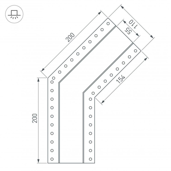 Коннектор угловой Arlight SL-Linia55-Fantom-135 030129