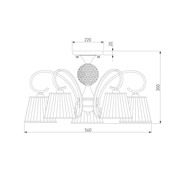 Потолочная люстра Eurosvet 60088/5 хром