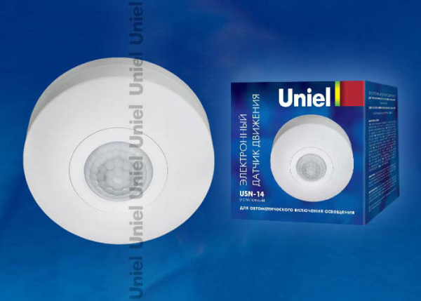 Датчик движения Uniel USN-14-360R-1200W-3LUX-6M-0,6-1,5m/s-WH 06566