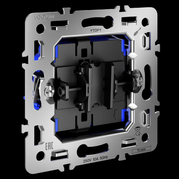 Механизм выключателя с самовозвратом одноклавишного 10А, S70 Voltum VLS0106M