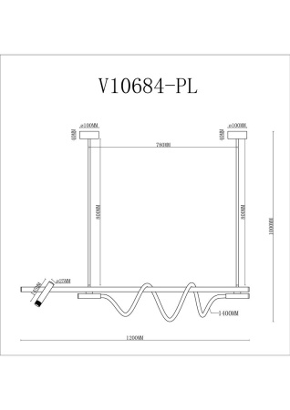 Подвесной светодиодный светильник Moderli True V10684-PL