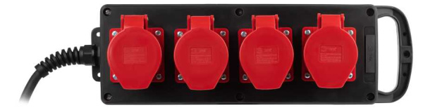 Удлинитель силовой ЭРА IND380-U-4e-5x4-5m-IP44 на 380В на каучуковой колодке 4 розетки 4xCEE 5P 5м КГ 5х4 32A IP44 Б0057318