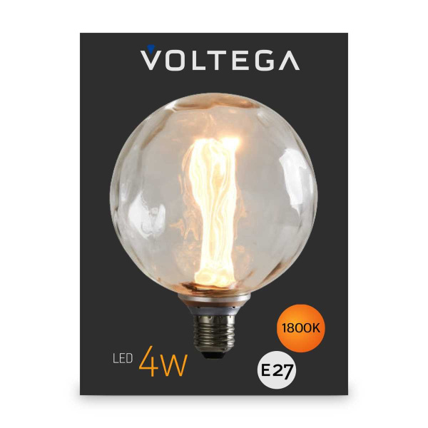 Лампа светодиодная филаментная Voltega 271 E27 4W 1800K прозрачная 8545