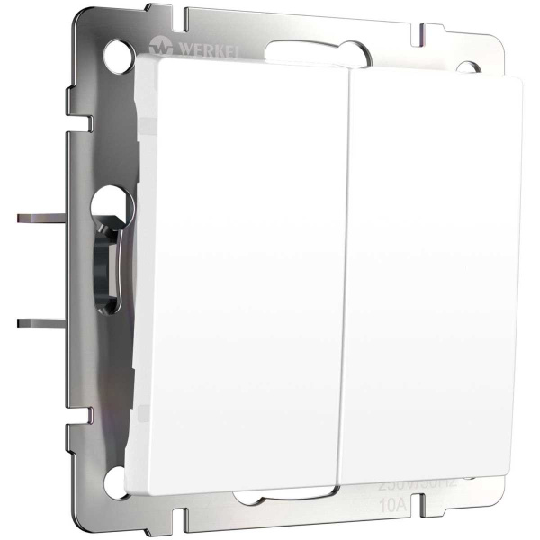 Выключатель двухклавишный с самовозвратом Werkel белый матовый W1122461 4690389192364