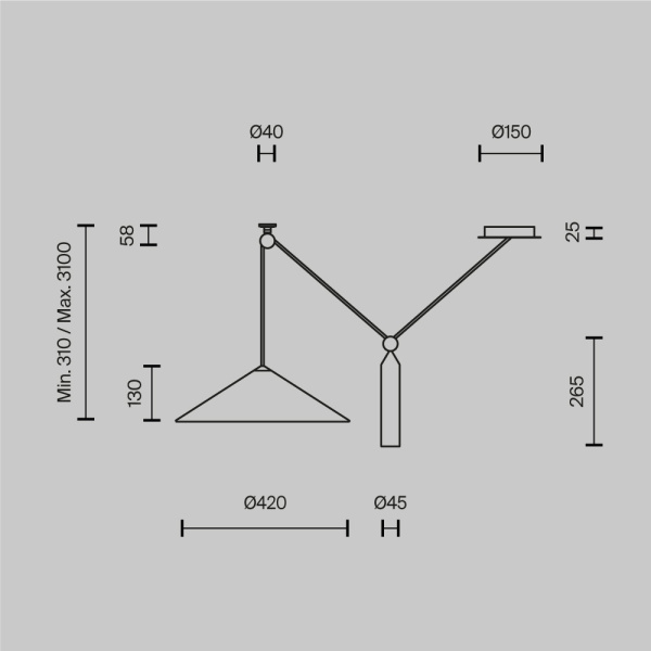 Подвесной светильник Maytoni Technical Peso P080PL-01W