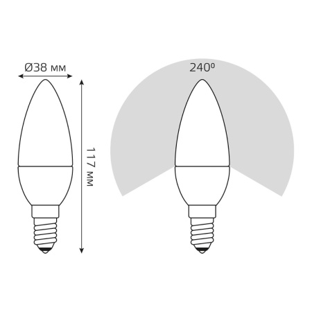 Лампа светодиодная Gauss E14 6.5W 3000К матовая 103101107