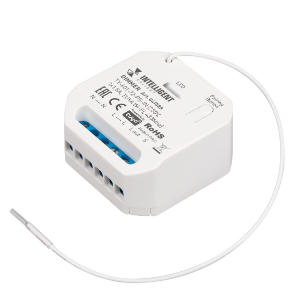 INTELLIGENT ARLIGHT Диммер TY-601-72-PS-IN (230V, 1x1.5A, TUYA Wi-Fi, 433Mhz) (IARL, IP20 Пластик, 3 года) 041588