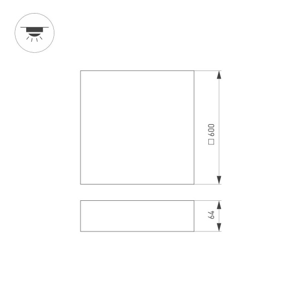Потолочный светодиодный светильник Arlight IM-Quadro-Emergency-3H-S600x600-64W Warm3000 041048