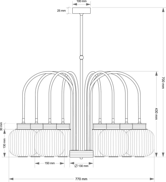 Подвесной светильник KUTEK ALBA ALB-ZW-8(P)