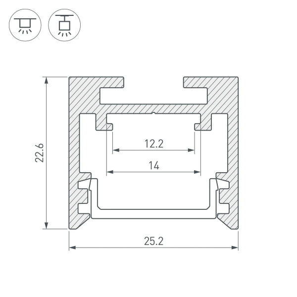 Профиль Arlight SL-LINE-2522-2500 WHITE 043110