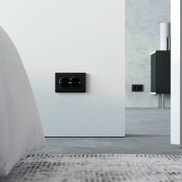 Рамка Werkel Stark для двойной розетки черный W0081808 4690389162107