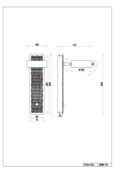 2899-1W настенный светильник