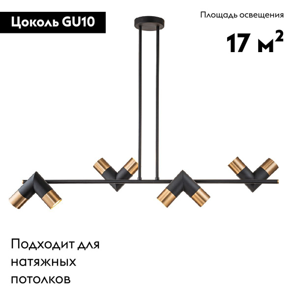 Подвесная люстра Indigo Doppio 11036/8R Black V000453