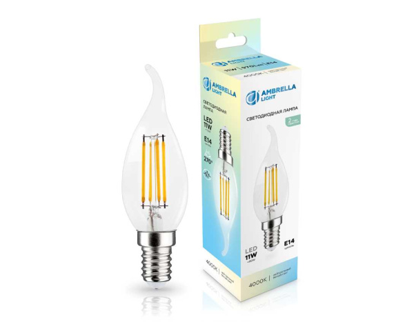 Лампа светодиодная Свеча на ветру CF35 11W 4000K Ambrella light Bulding 351124