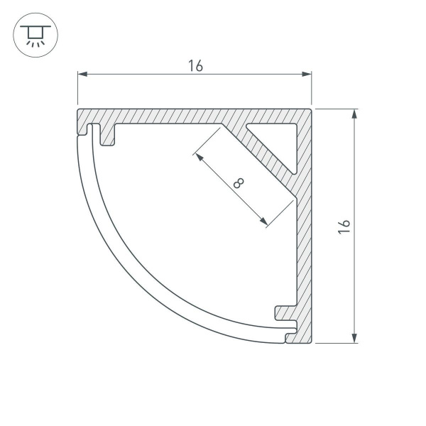 Профиль Arlight SL-Kant-H16-2000 Black 037116