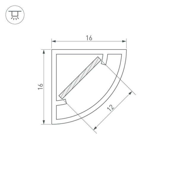 Профиль Arlight WPH-KANT-H16-2000 OPAL 023166