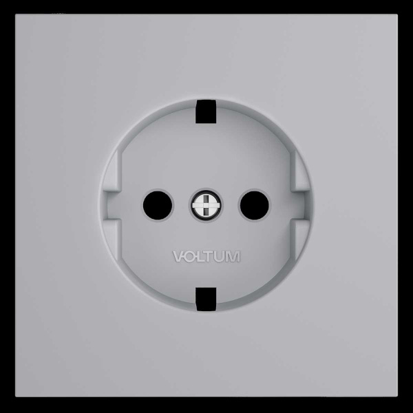 Накладка для розетки с заземлением, S70 (серый) Voltum VLS000616