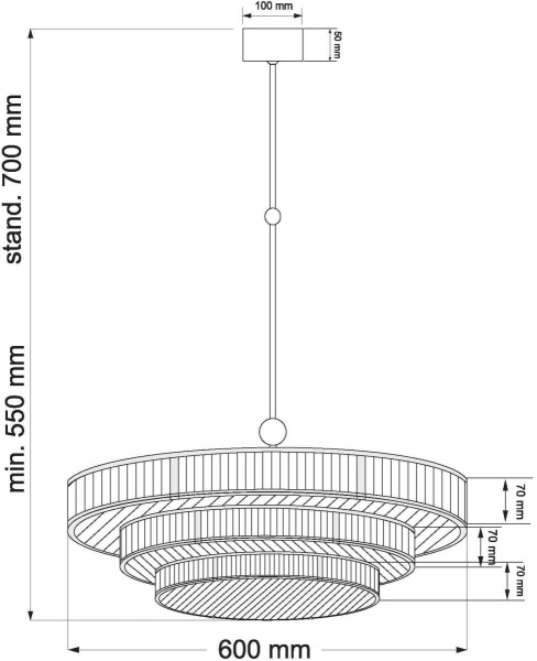 Потолочная люстра KUTEK LAVONE LAV-ZW-10(ZM)60/44/31