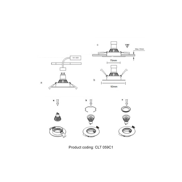Встраиваемый светильник Crystal Lux CLT 059C1 BL