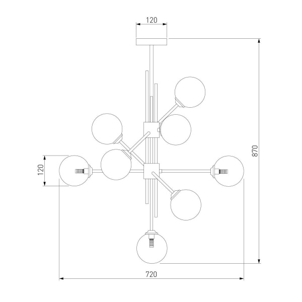 Подвесная люстра Eurosvet Volver 50383 латунь Smart