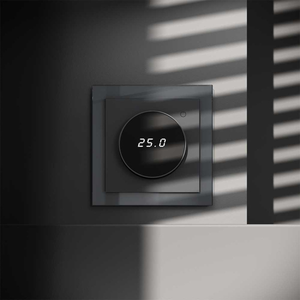 Терморегулятор электронный Voltum S70 с индикацией и датчиком, для теплого пола, (графит) VLS070107