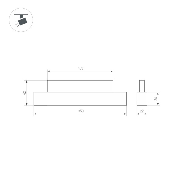 Светильник MAG-ORIENT-FLAT-L350-12W Warm3000 (WH, 100 deg, 48V) Arlight 049589(1)