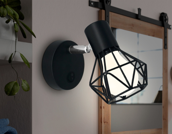 TR8620 Накладной спот с выключателем в стиле лофт TR8620 BK/CH черный/хром E27 max 40W 115*91*150