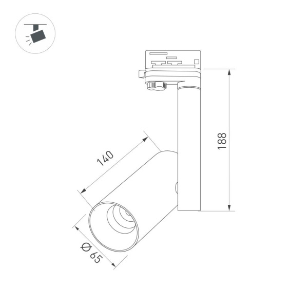 Трековый светодиодный светильник Arlight SP-Polo-Track-Pipe-R65-8W Day4000 027486