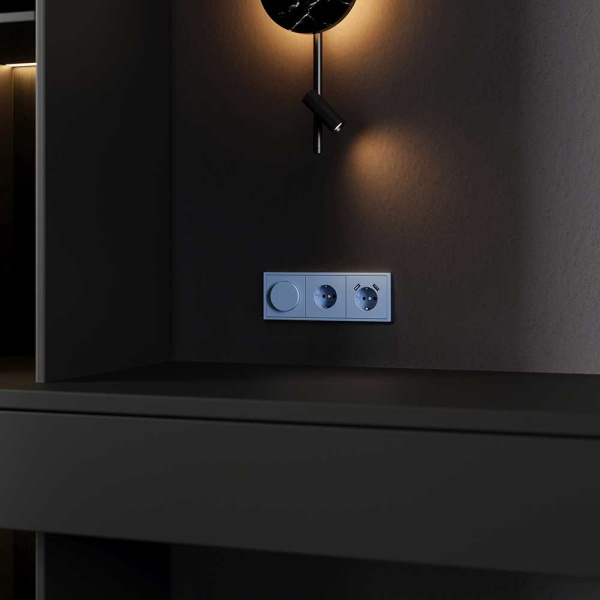 Накладка для светорегулятора поворотно-нажимного, S70 (деним) Voltum VLS002015