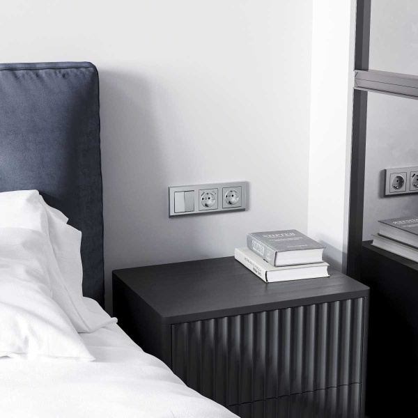 Выключатель Werkel двухклавишный серебряный матовый W1122065 4690389195549