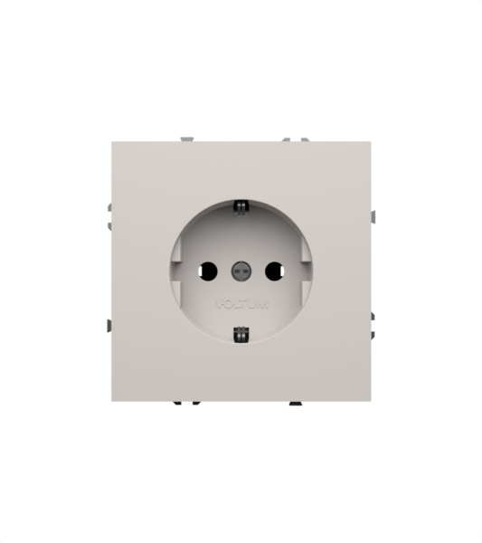Розетка встраиваемая Voltum S70 с заземлением 16А, (белый матовый) VLS040102