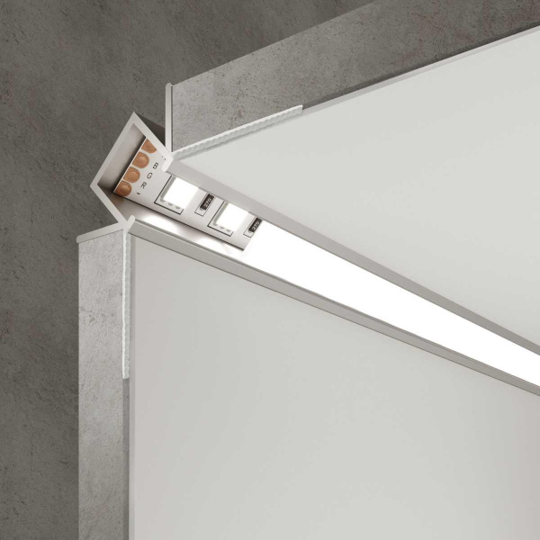 Профиль встраиваемый угловой алюминиевый с рассеивателем Elektrostandard внутренний угол LL-2-ALP014 a053634