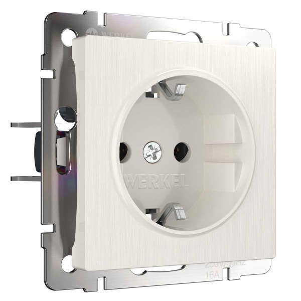 Розетка с заземлением Werkel перламутровый рифленый W1171013 4690389161001