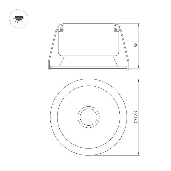 Светильник MS-HARBOR-R123-20W Day4000 (BK, 50 deg, 230V) Arlight 048279