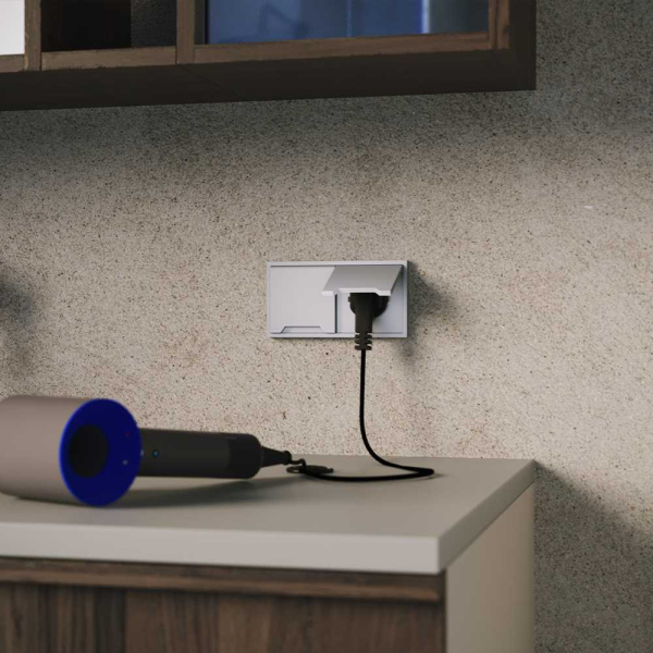 Накладка для розетки с заземлением, защитными шторками и крышкой, S70 (серый) Voltum VLS000816