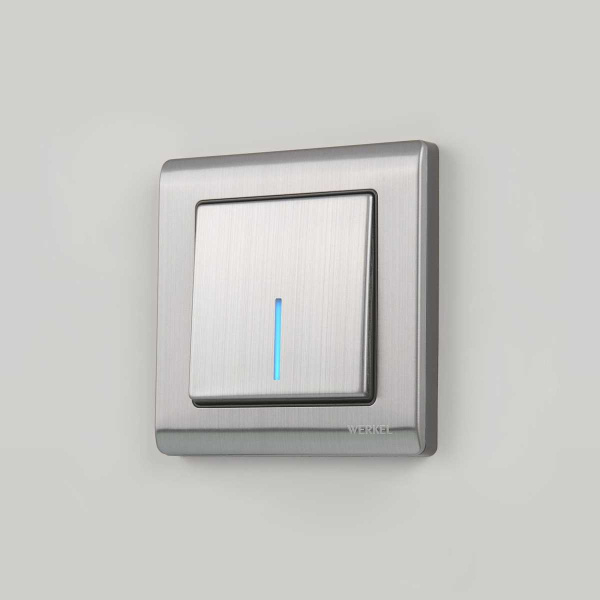 Выключатель одноклавишный с подсветкой Werkel глянцевый никель W1110102 4690389157608