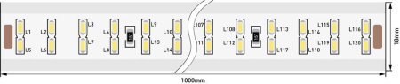 Светодиодная влагозащищенная лента SWG 20W/m 240LED/m 3014SMD холодный белый 50M 001756