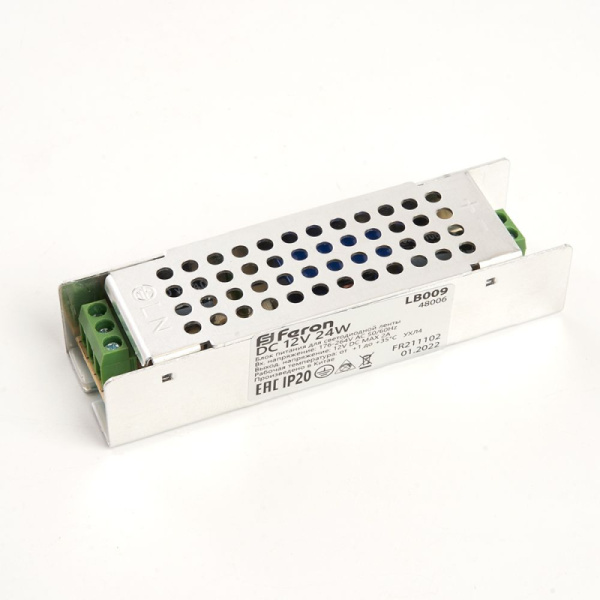 Блок питания для светодиодной ленты Feron LB009 12V 24W IP20 2A 48006