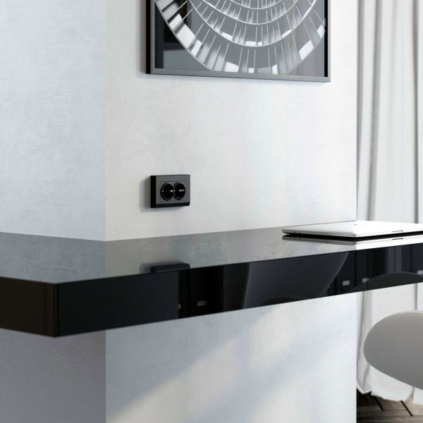 Рамка Werkel Stark для двойной розетки черный W0081808 4690389162107