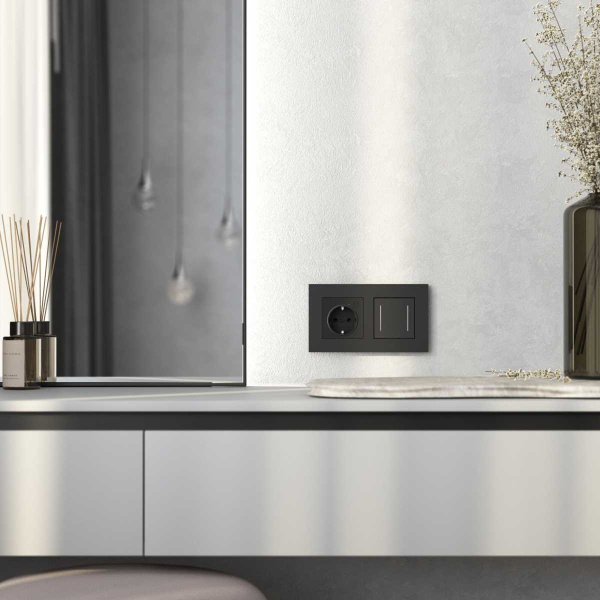 Рамка Werkel Slab на 2 поста черный матовый W0022908 4690389193378