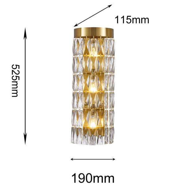 4090-3W Настенный светильник, D190xW115xH525, 3xE14x40W, excluded