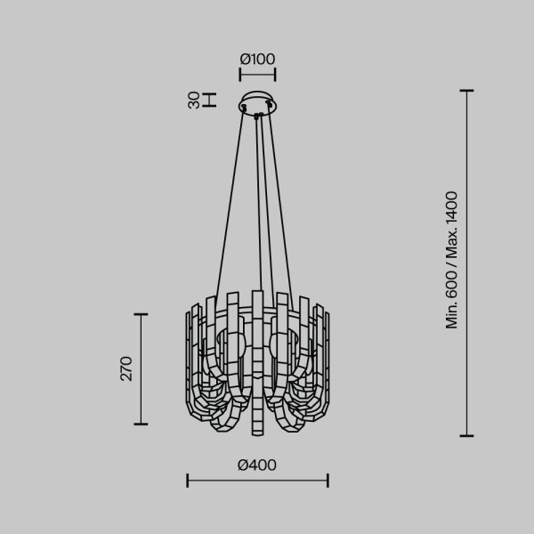 Подвесная люстра Modelux ML.6621.9 BS