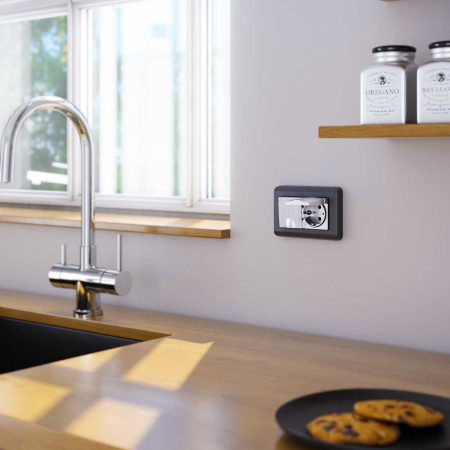 Рамка для двойной розетки Werkel Stream графит W0082104 4690389162541